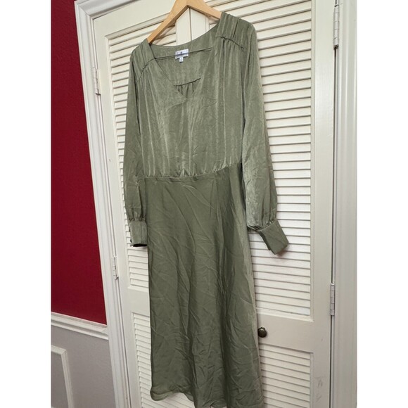 SOCIALITE Nordstrom bias cut long sleeve green midi dress SZ XL - Picture 6 of 6